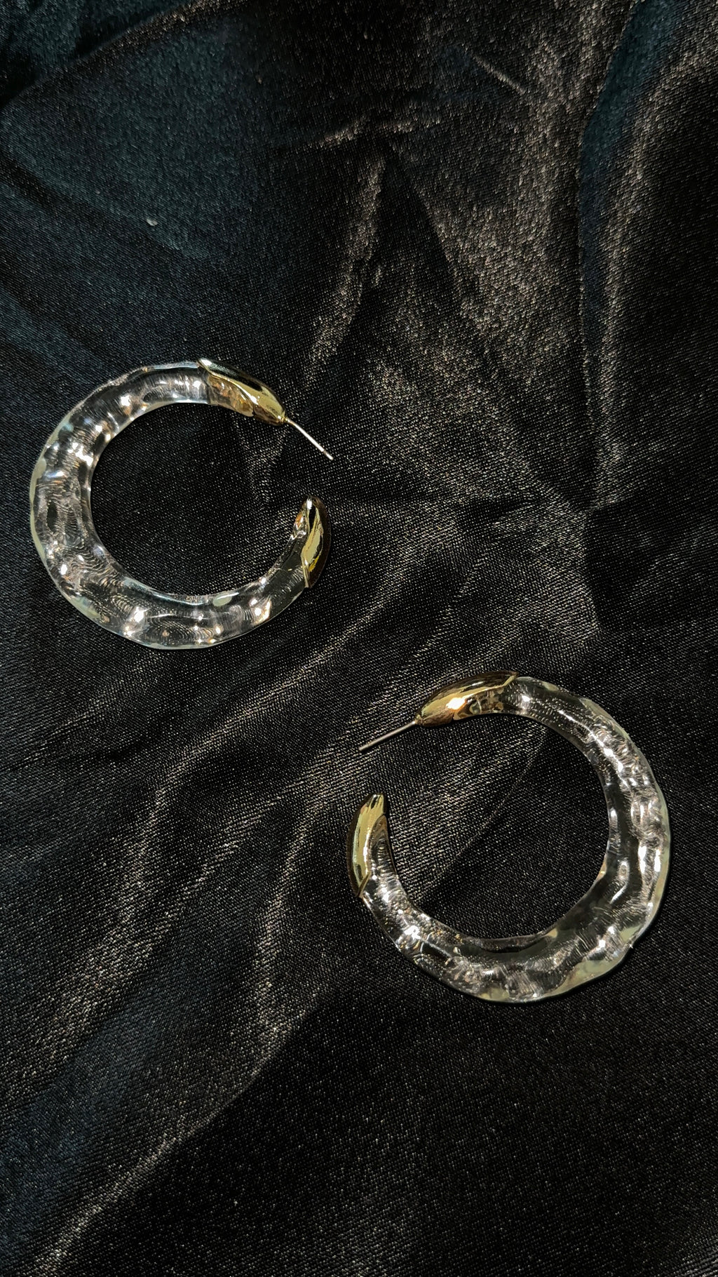 Clearly Golden Hoop Earrings