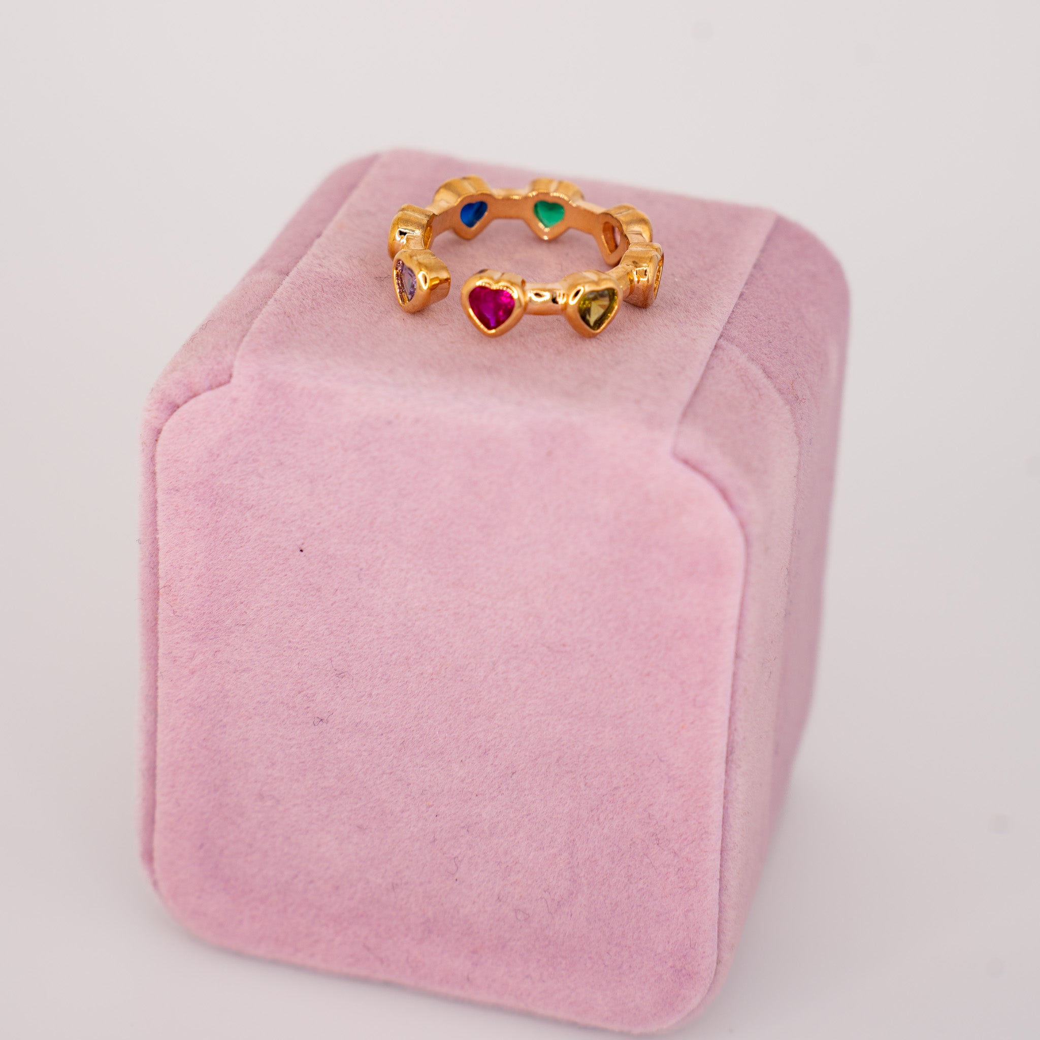GOLD MULTICOLOR HEART RING