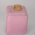 GOLD UNDER-OVER HEART GEMSTONE RING