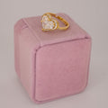 GOLD GEMSTONE HALO HEART RING