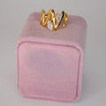 GOLD ZIG ZAG GEMSTONE RING