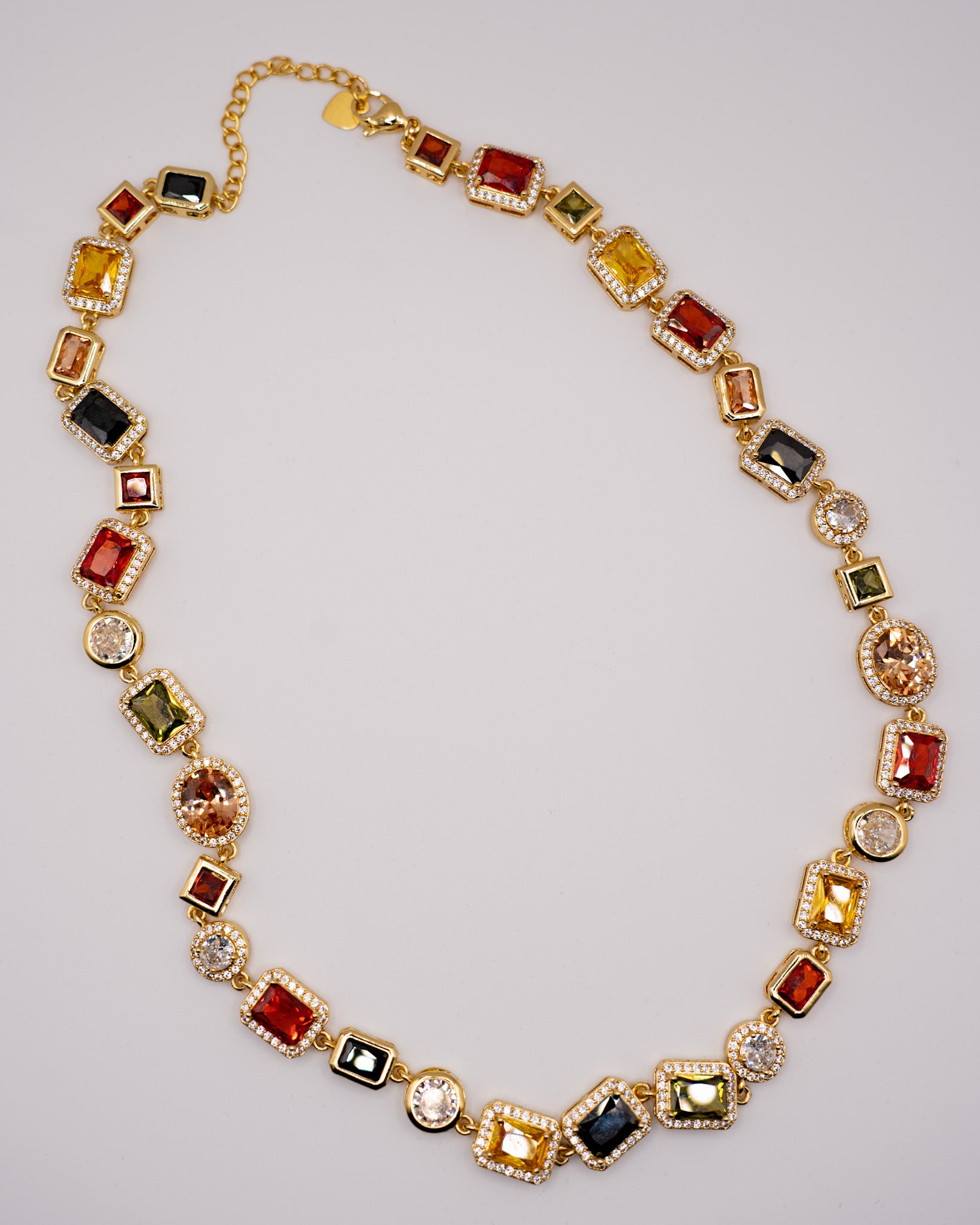 GOLD CHUNKY MULTICOLOR GEMSTONE CHAIN
