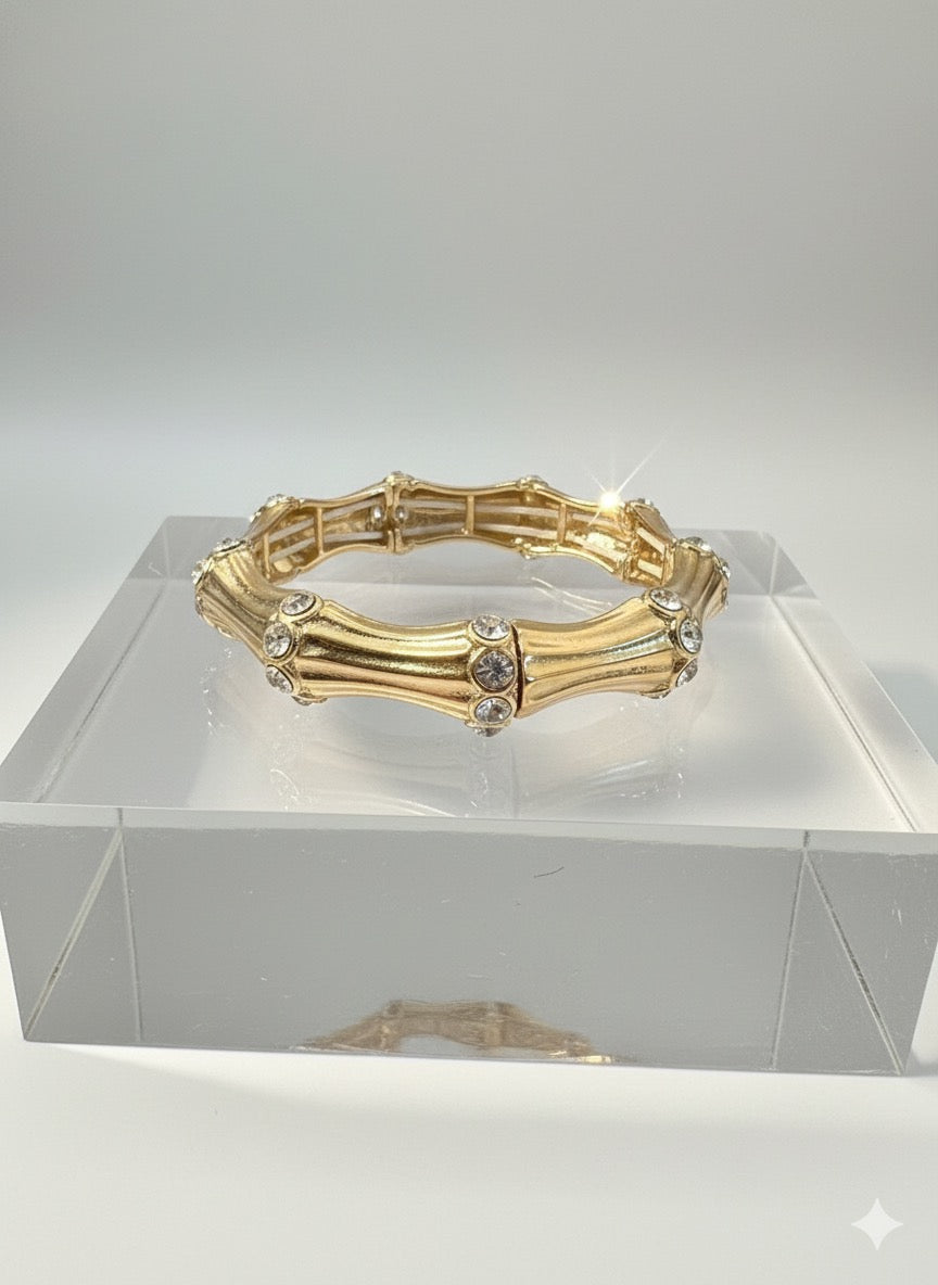 Rhinestone Bamboo Bracelet