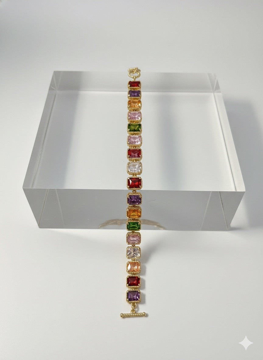 Multi colored rectangle bracelet